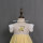 Fashion yellow cotton linen fabric girls baby dresses